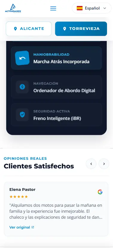 Sección Informativa Upselling Mobile