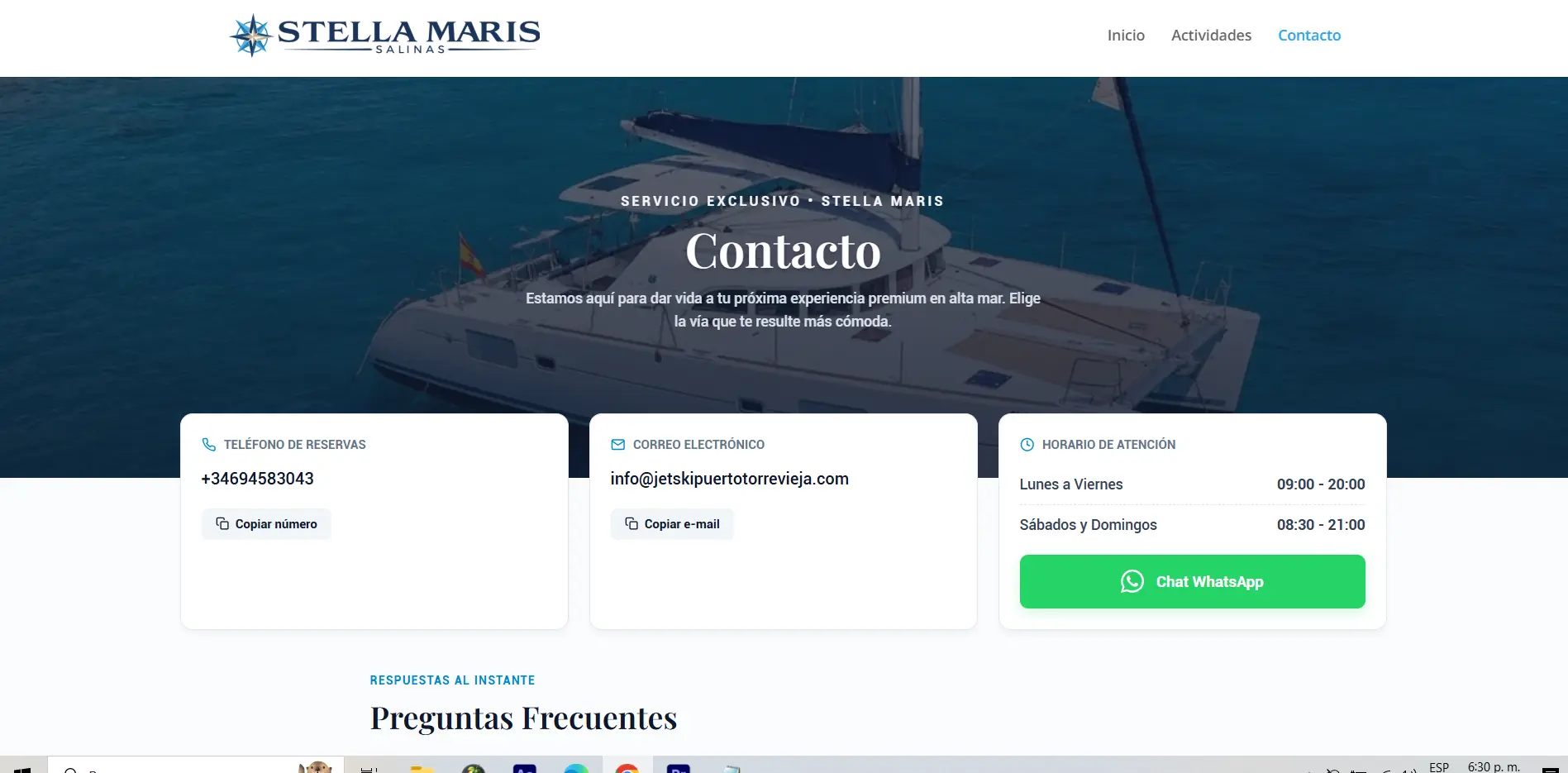 Contacto Desktop
